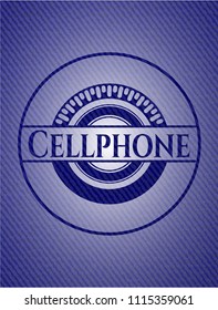 Cellphone badge with denim background