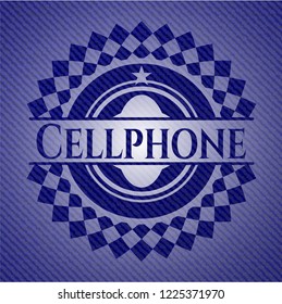 Cellphone badge with denim background