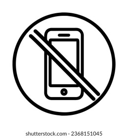 vector de signo de prohibición de teléfono móvil aislado