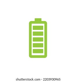 Cellphone battery charging bar vector flat icon, 100%.