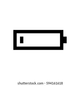 Cellphone battery mini line, icon, background and graphic. The icon is black and white, linear  flat, vector, pixel perfect, minimal, suitable for web and print. 
