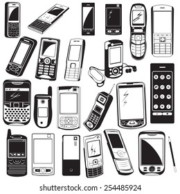 cellphone black icons.