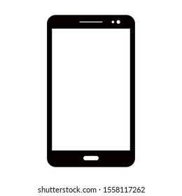 Cellphone with a blank screen. Flat style. Vector illustration of eps 10 web on a white background