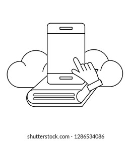 cellphone with book
