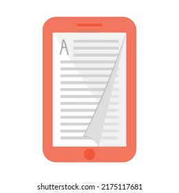 cellphone with book page on screen