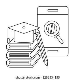 cellphone with books