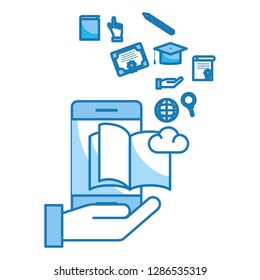 cellphone with books