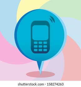 cellphone bubble design over colorful  background vector illustration 