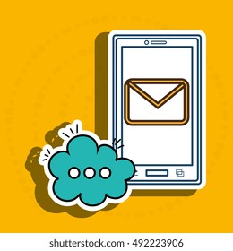 cellphone bubble speech cartoon