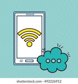 cellphone bubble speech cartoon