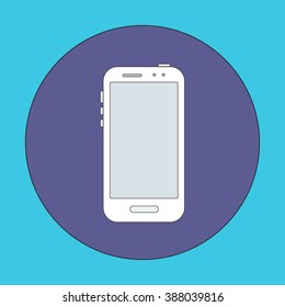 Cellphone Button Icon Line Design