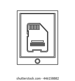 cellphone with button and sd card on screen icon