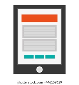 cellphone with button and webpage on screen icon