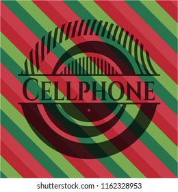Cellphone christmas emblem background.