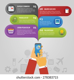 Cellphone Concept with Speech Bubble showing information and creativity