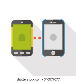 cellphone connect flat icon