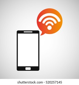 cellphone connection wifi multimedia icon vector illustration eps 10