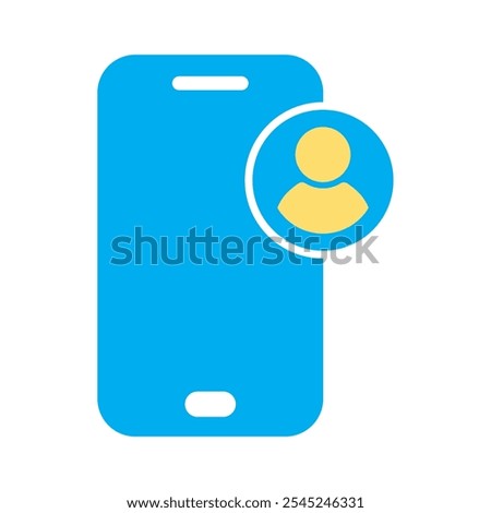 cellphone contact person icon logo symbol vector design illustration isolated white background