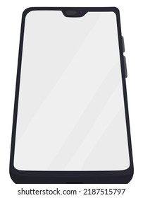 Cellphone design as empty template, with white white and glossy screen.