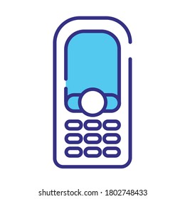 cellphone device line and fill style icon vector illustration design