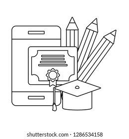 cellphone with diploma