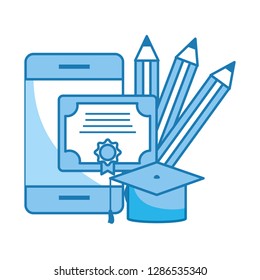 cellphone with diploma