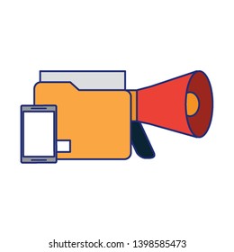 cellphone with documents and peripone blue lines