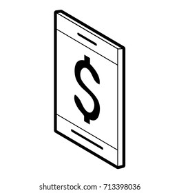 cellphone with dollar sign money related icon image 