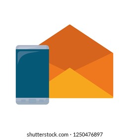 cellphone email message white background