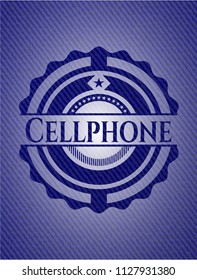 Cellphone emblem with denim high quality background