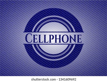 Cellphone emblem with denim high quality background