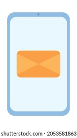 teléfono móvil con icono de sobre en pantalla