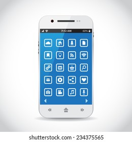 Cellphone with flat icons
