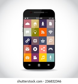 Cellphone with flat icons