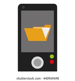 cellphone with folder on screen