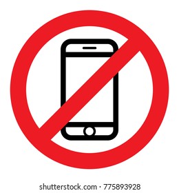 Stop Smartphone Icon Flat Style Isolated Stock Illustration 1907946484 