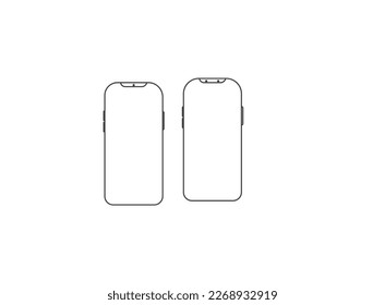 Cellphone frame with blank screen isolated templates. 3d isometric illustration Content supplement concept, technology. 