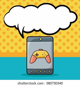 cellphone game doodle, speech bubble