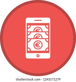 Cellphone Glyph Round Circle Multi color BG