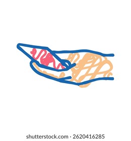 cellphone in hand doodle icon sketch vector. cellphone in hand sign. isolated symbol illustration