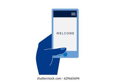 cellphone in a hand Draw