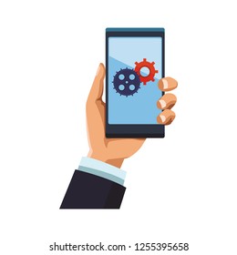 cellphone and hand holding