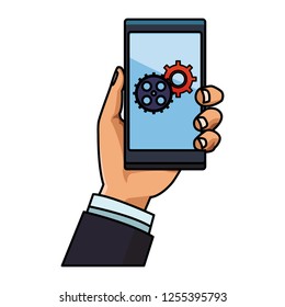 cellphone and hand holding