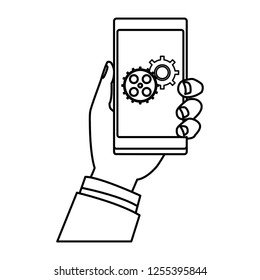 cellphone and hand holding