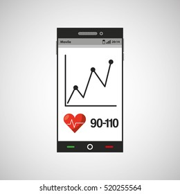 cellphone health tool virtual app vector illustration eps 10