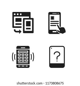 cellphone icon. 4 cellphone vector icons set. responsive, smartphone and smartphone app icons for web and design about cellphone theme