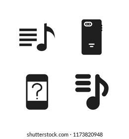 cellphone icon. 4 cellphone vector icons set. smartphone and playlist icons for web and design about cellphone theme