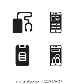cellphone icon. 4 cellphone vector icons set. smartphone and ipod icons for web and design about cellphone theme
