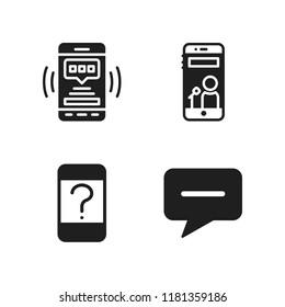 cellphone icon. 4 cellphone vector icons set. smartphone and message icons for web and design about cellphone theme