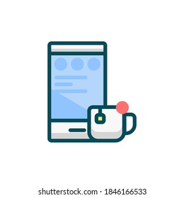 a cellphone icon decorated with a cup